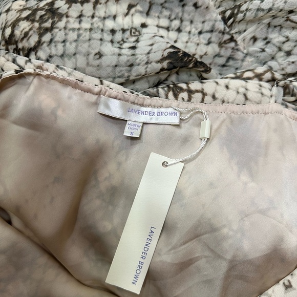 NWT LAVENDER BROWN Elegant Sleeveless Patterned Dress - Picture 7 of 10